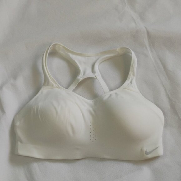 Nike White Sports Bra with Racerback Design and Moisture-Wicking Fabric Size S P - Picture 1 of 8